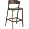 Muuto Cover bar stool, 75 cm, stained dark brown
