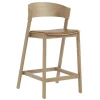 Muuto Cover counter stool, 65 cm, oak - cognac leather