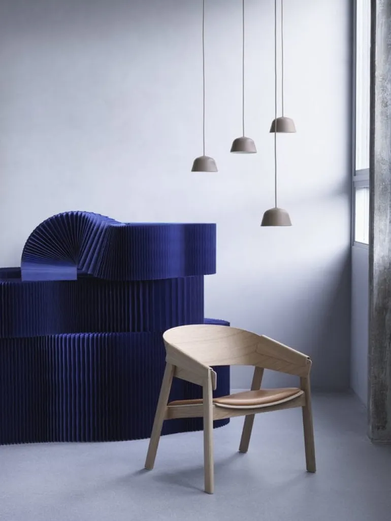 Muuto Cover lounge chair, oak - cognac leather