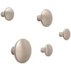 Muuto Dots Metal coat hooks, set of 5, taupe