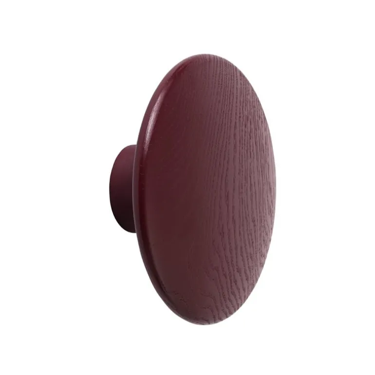 Muuto Dots Wood coat hook, burgundy
