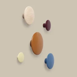 Muuto Dots Wood coat hook, burgundy