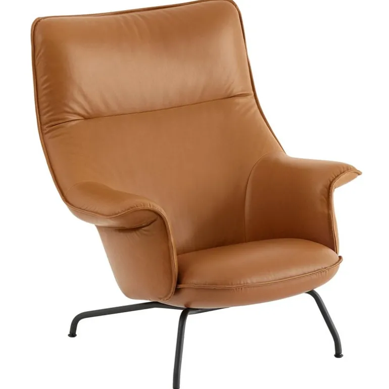Muuto Doze lounge chair, cognac leather - anthracite