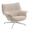 Muuto Doze lounge chair, low, swivel base, grey - beige Hearth 007