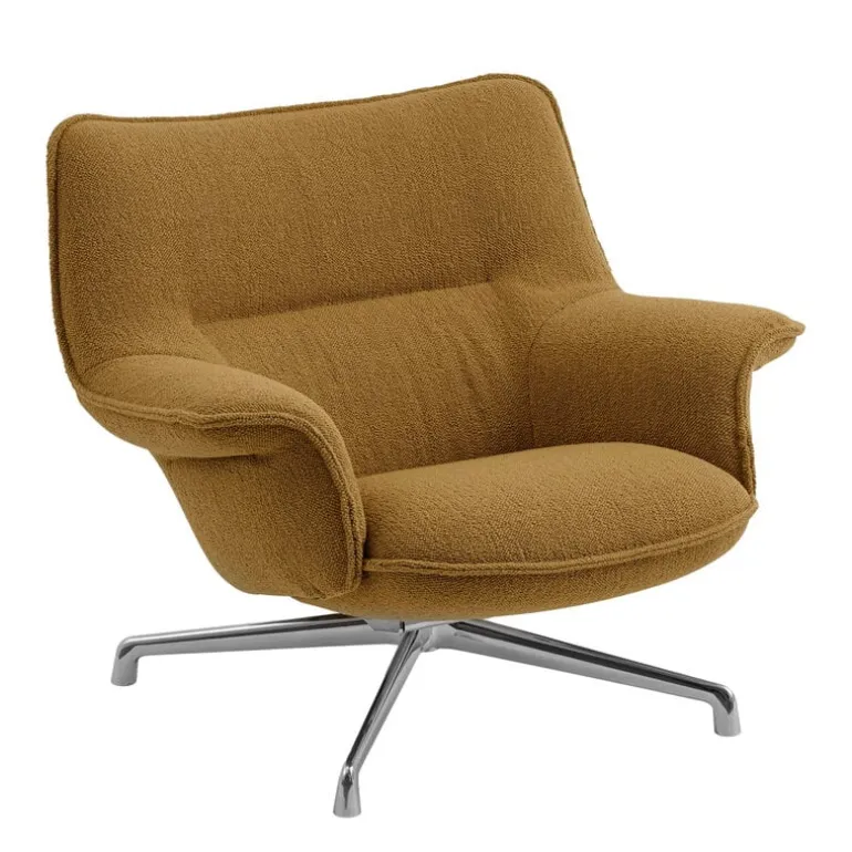 Muuto Doze lounge chair, low, swivel base, pol. alum-brown Hearth 008