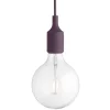 Muuto E27 LED pendant, burgundy, without canopy