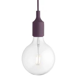 Muuto E27 LED pendant, burgundy, without canopy