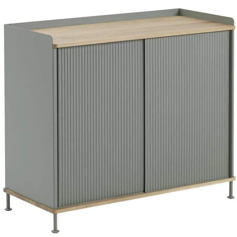 Muuto Enfold sideboard, 100 cm, high, oak - dusty green