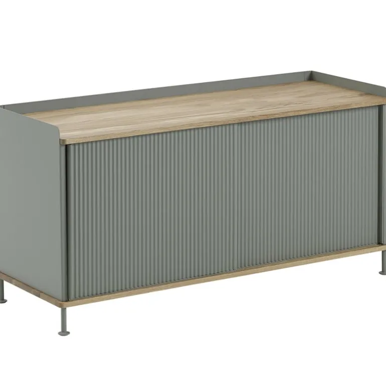 Muuto Enfold sideboard, 124 cm, low, oak - dusty green