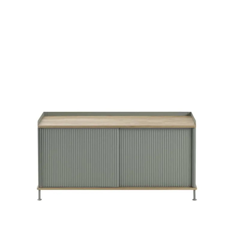 Muuto Enfold sideboard, 124 cm, low, oak - dusty green