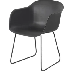 Muuto Fiber armchair, sled base, black
