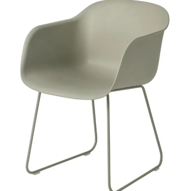 Muuto Fiber armchair, sled base, green