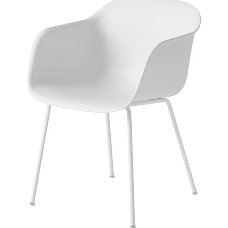 Muuto Fiber armchair, tube base, white
