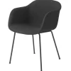 Muuto Fiber armchair, tube base, Remix 183 - black