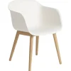 Muuto Fiber armchair, wood base, white - oak