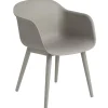 Muuto Fiber armchair, wood base, grey