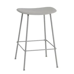 Muuto Fiber counter stool, 65 cm, tube base, grey