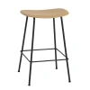 Muuto Fiber counter stool, 65 cm, tube base, ochre - black