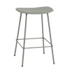 Muuto Fiber counter stool, 65 cm, tube base, dusty green