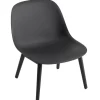 Muuto Fiber lounge chair, wood base, black