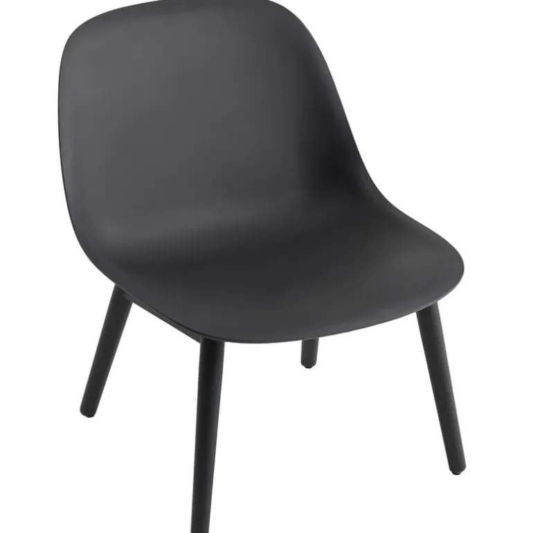 Muuto Fiber lounge chair, wood base, black
