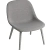 Muuto Fiber lounge chair, wood base, Remix 133 - grey