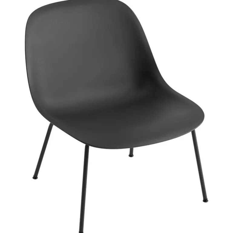 Muuto Fiber lounge chair, tube base, black