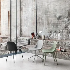 Muuto Fiber side chair, swivel base, dusty green