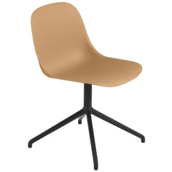 Muuto Fiber side chair, swivel base, ochre - black