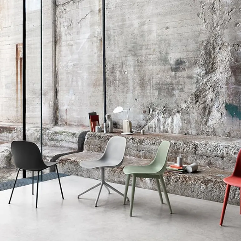 Muuto Fiber side chair, tube base, black