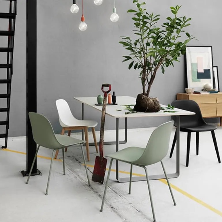 Muuto Fiber side chair, tube base, black