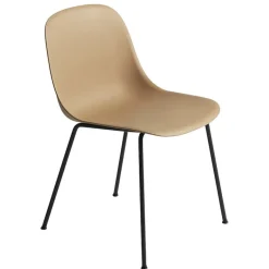 Muuto Fiber side chair, tube base, ochre - black