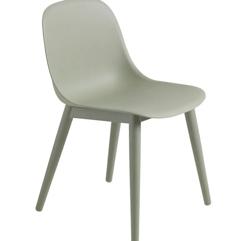 Muuto Fiber side chair, wood base, dusty green