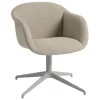 Muuto Fiber Soft armchair, swivel base, Ecriture 240 - grey