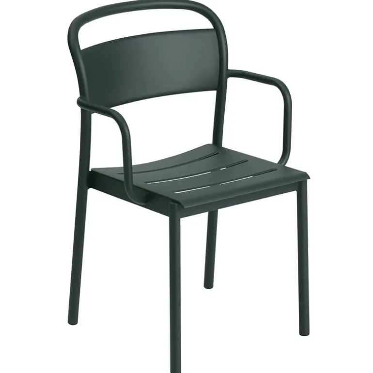 Muuto Linear Steel armchair, dark green
