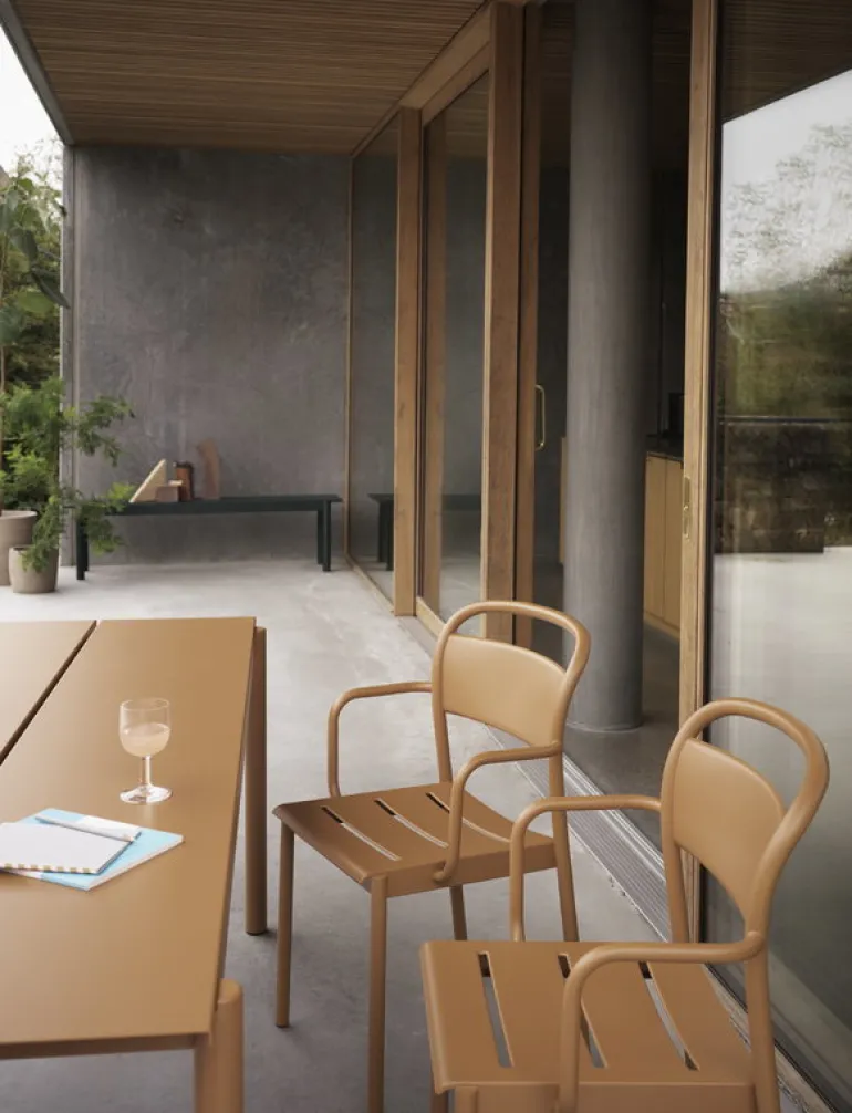 Muuto Linear Steel armchair, burnt orange