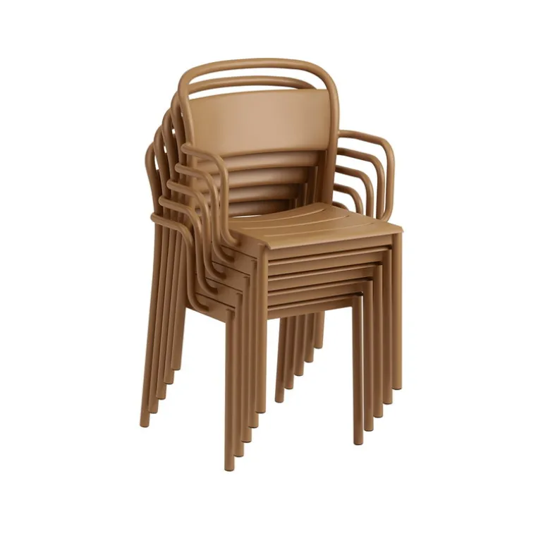 Muuto Linear Steel armchair, burnt orange