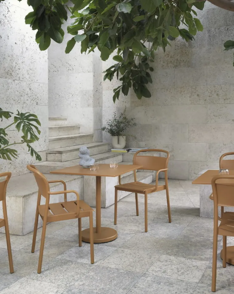 Muuto Linear Steel armchair, burnt orange