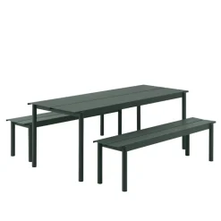 Muuto Linear Steel bench 170 cm, dark green