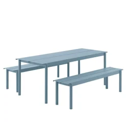 Muuto Linear Steel bench, 170 cm, pale blue