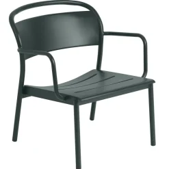 Muuto Linear Steel lounge armchair, dark green
