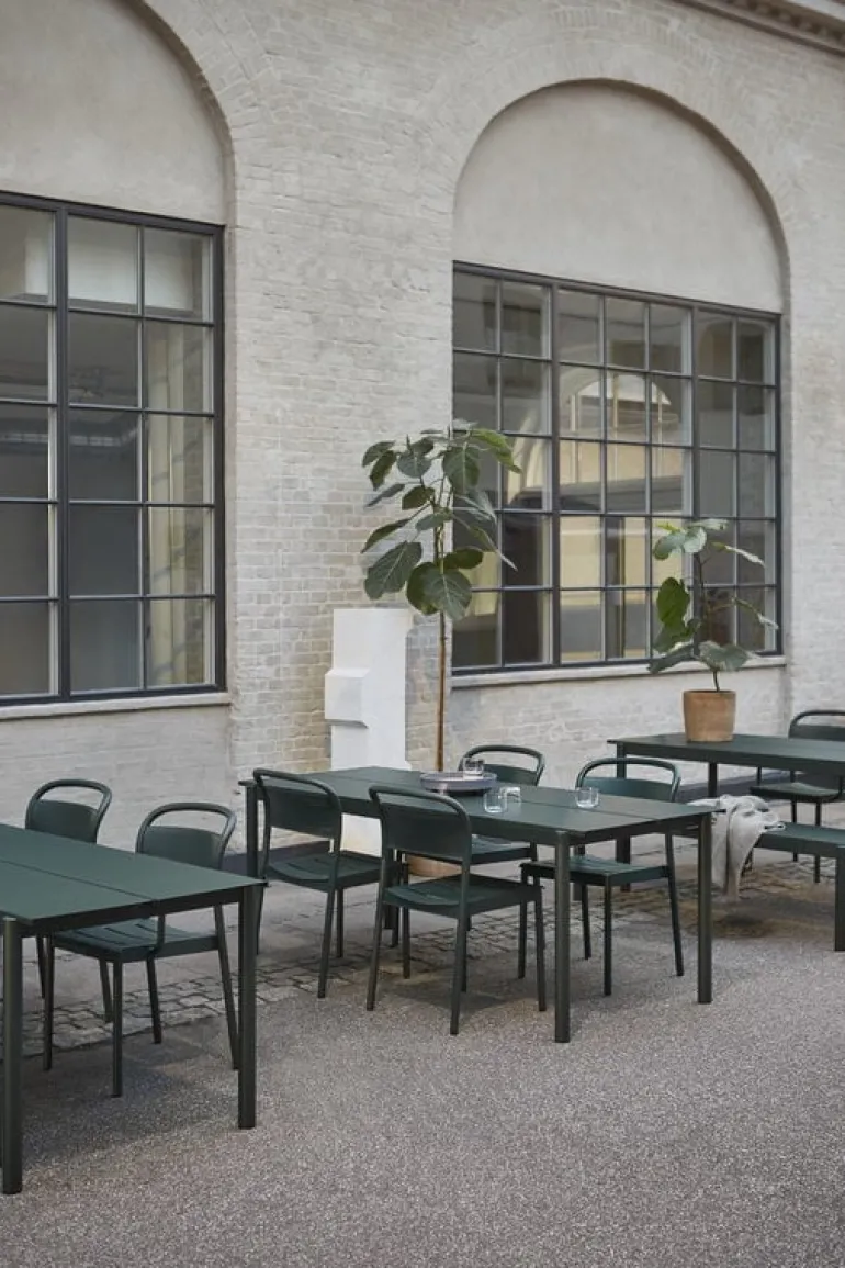 Muuto Linear Steel side chair, dark green