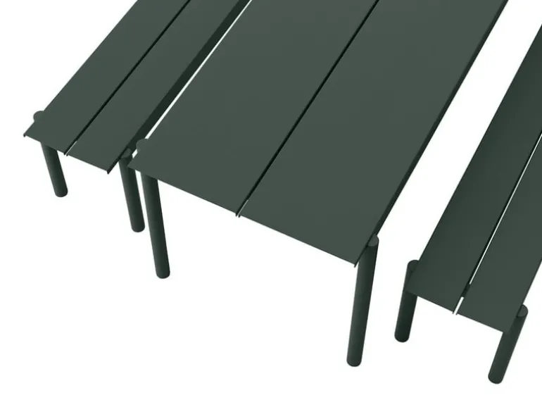 Muuto Linear Steel table 200 x 75 cm, dark green