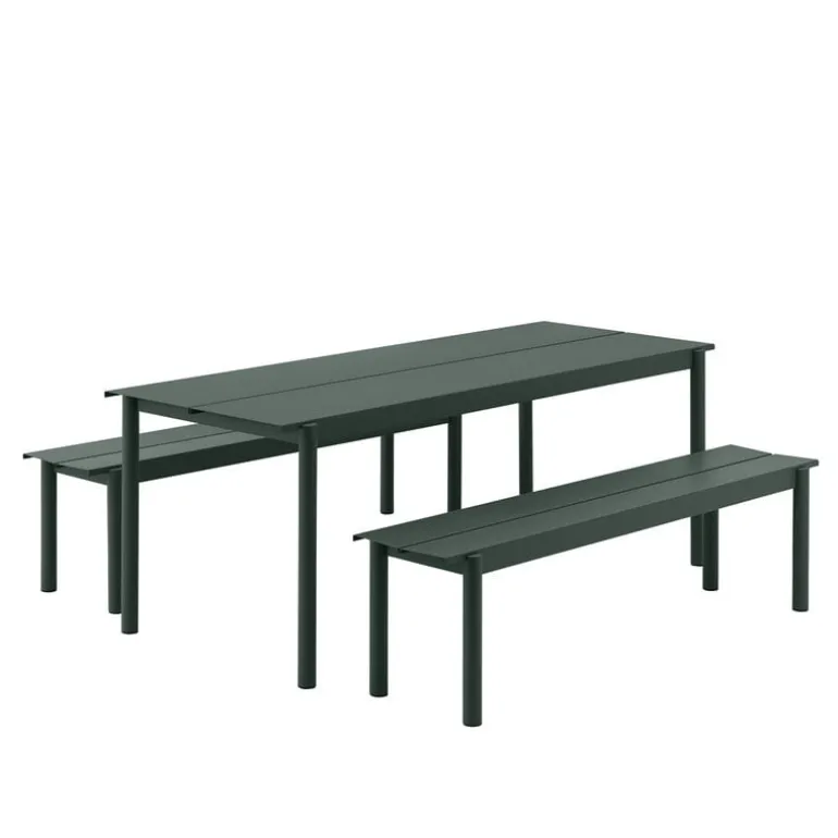 Muuto Linear Steel table 200 x 75 cm, dark green