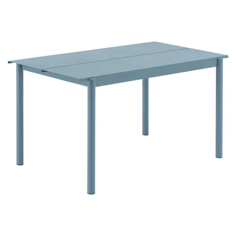 Muuto Linear Steel table, 140 x 75 cm, pale blue