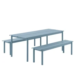 Muuto Linear Steel table, 200 x 75 cm, pale blue