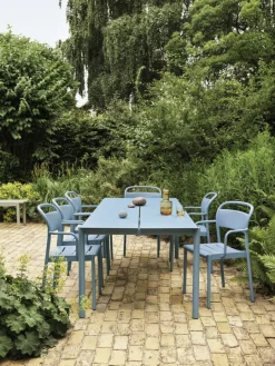 Muuto Linear Steel table, 200 x 75 cm, pale blue