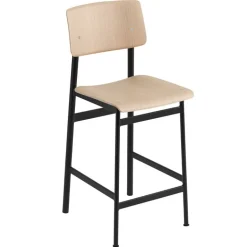 Muuto Loft bar stool 65 cm, black - oak