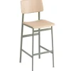 Muuto Loft bar stool 75 cm, dusty green - oak