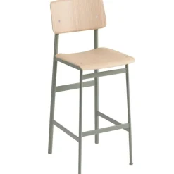 Muuto Loft bar stool 75 cm, dusty green - oak